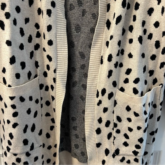 MEROKEETY DOTS OPEN FRONT KNIT POCKETS CARDIGAN SIZE | Small - Picture 4 of 7